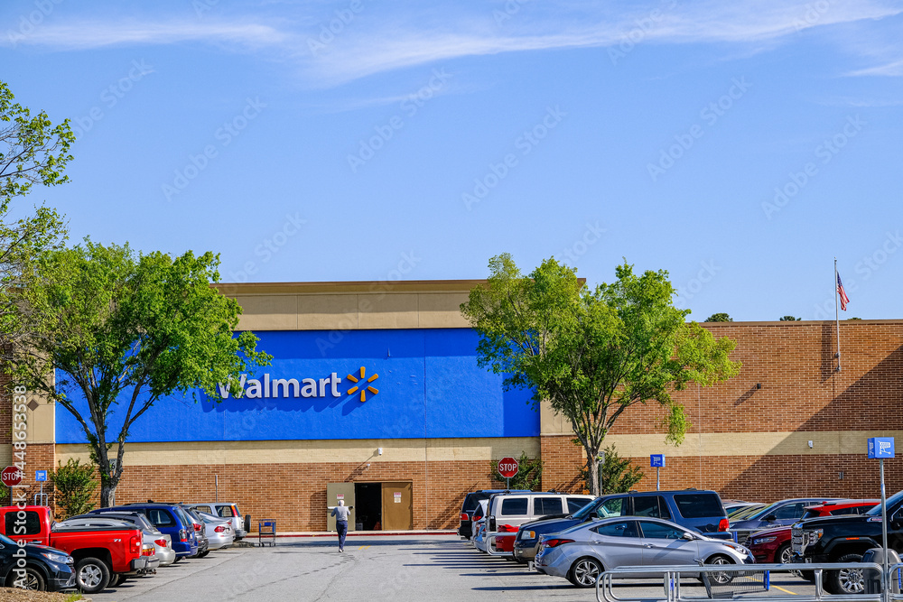 Busy Shopping at Walmart during Covid Stock Photo Adobe Stock