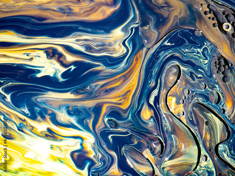 Abstract Colorful Marble Forms for Creative Designs Made with Liquid  Acrylic Paint in Motion. Stock Photo