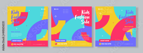 Kids fashion sale social media banner template premium vector