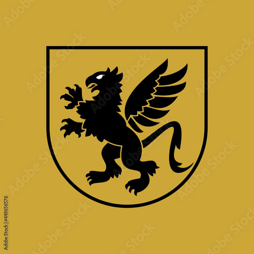 Black griffin heraldry logo