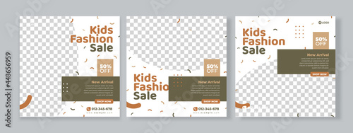 Kids fashion sale social media banner template premium vector