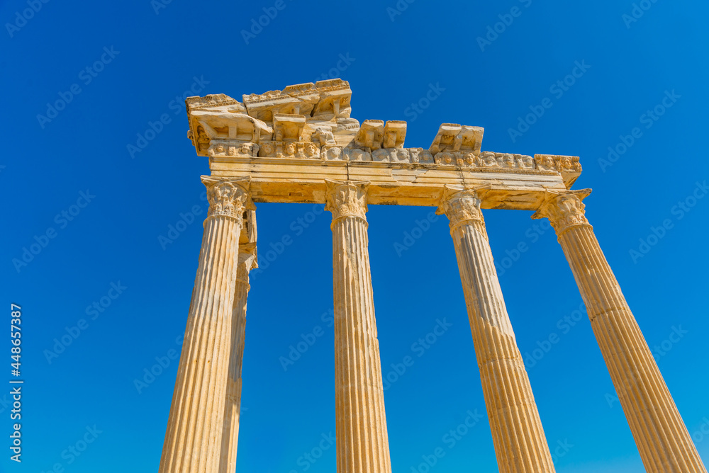 SIDE, TURKEY: Temple of Apollo. Ruins of an ancient Roman city.