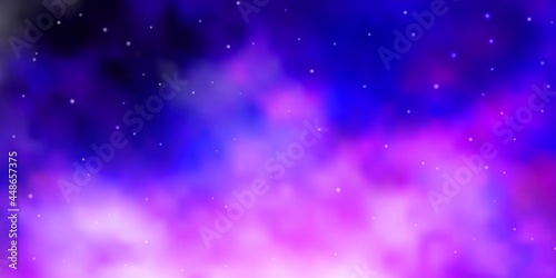 Light Purple, Pink vector background with small and big stars.