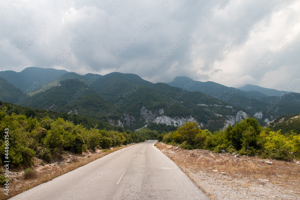 County road leading to Mt Olympus, Greece County road leading to Mt Olympus, Greece