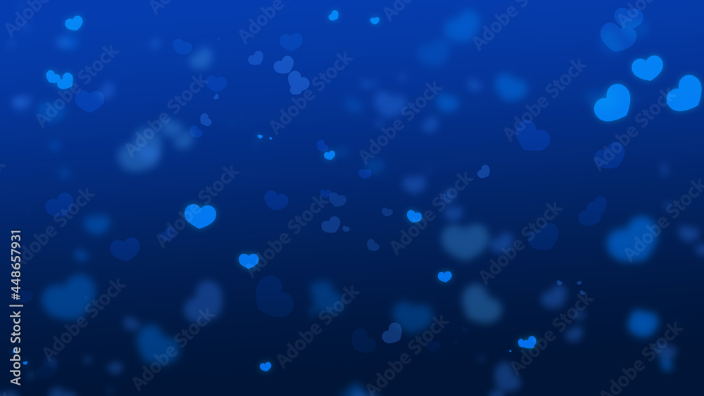 Valentine's day background with hearts., blue background, Illustration