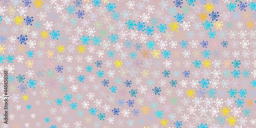 Light Blue, Yellow vector backdrop with virus symbols.
