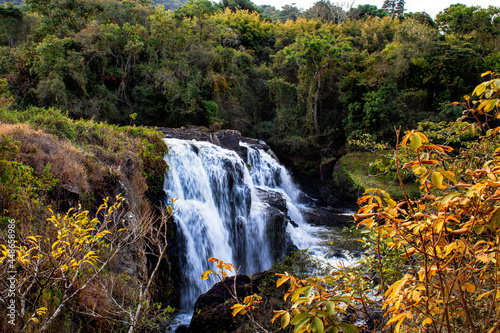 beautiful waterfall,  the bride's veil poços de calda, Brazil photo