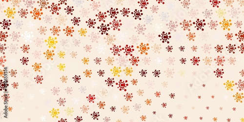 Light Orange vector backdrop with virus symbols.