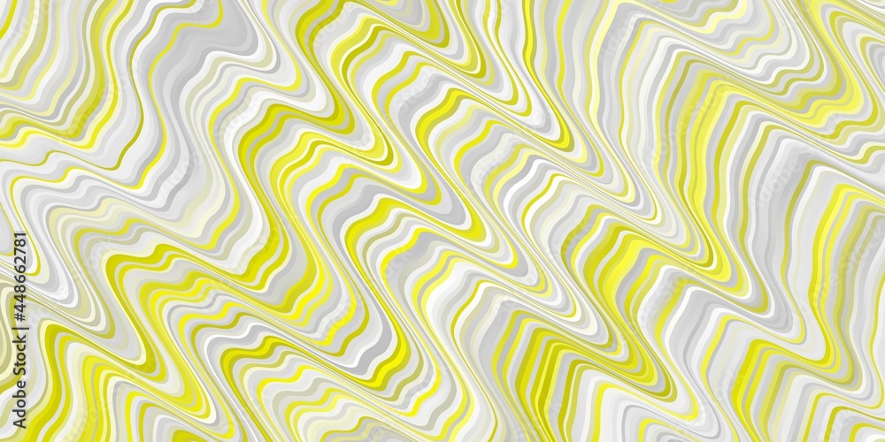 Light Yellow vector background with curved lines.