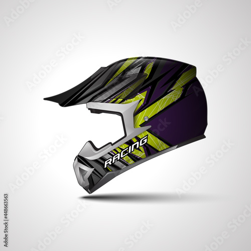 Racing Sport helmet wrap decal and vinyl sticker design for Sport Car and Motorcycle.