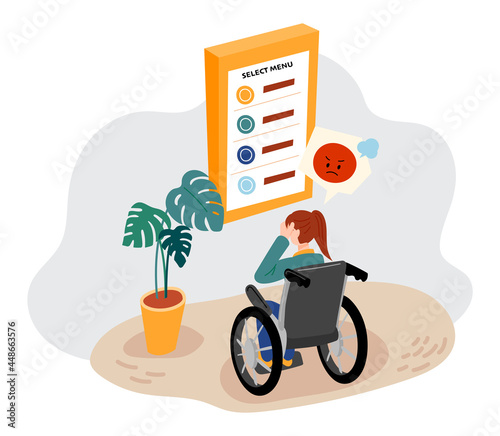 The kiosk is set too high for disabled people in wheelchairs.