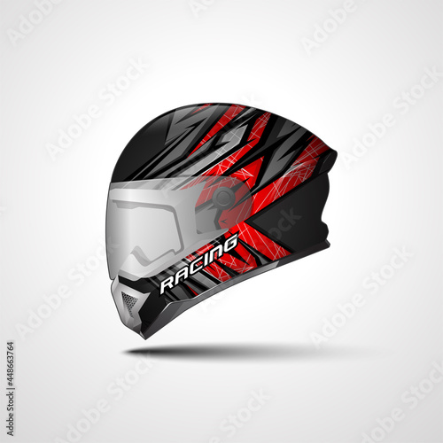 Racing Sport helmet wrap decal and vinyl sticker design for Sport Car and Motorcycle.