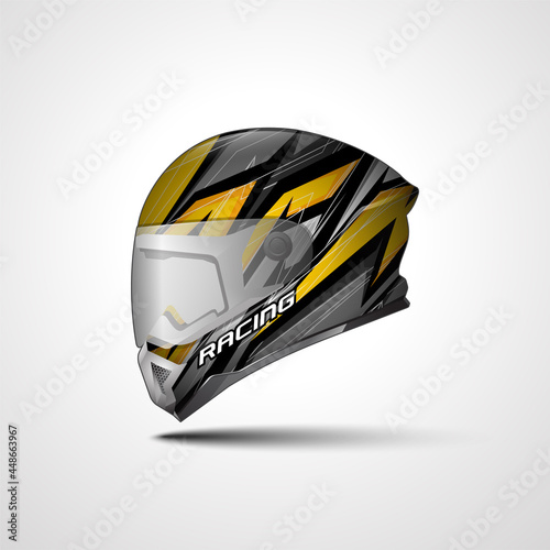 Racing Sport helmet wrap decal and vinyl sticker design for Sport Car and Motorcycle.