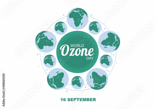 World Ozone Day is Commemorated Every September 16 To Raise Public Awareness About Of The Earth Layer And Protecting Environment. Background Vector Illustration