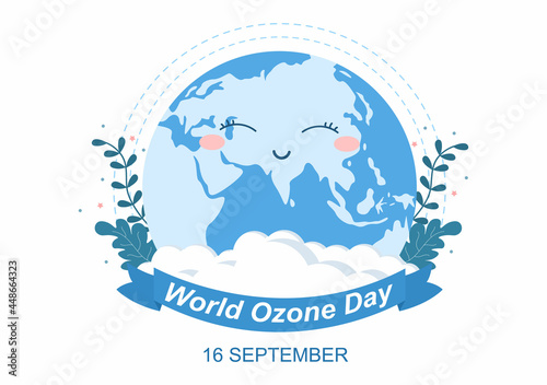 World Ozone Day is Commemorated Every September 16 To Raise Public Awareness About Of The Earth Layer And Protecting Environment. Background Vector Illustration