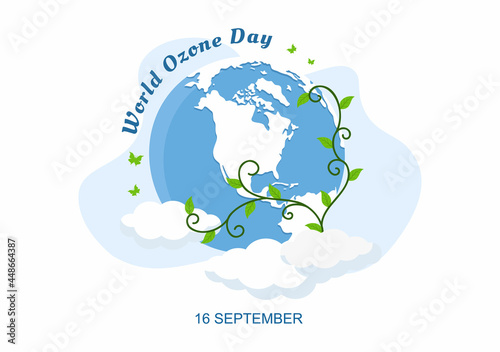World Ozone Day is Commemorated Every September 16 To Raise Public Awareness About Of The Earth Layer And Protecting Environment. Background Vector Illustration