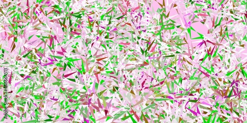Light pink, green vector background with polygonal forms. © Guskova