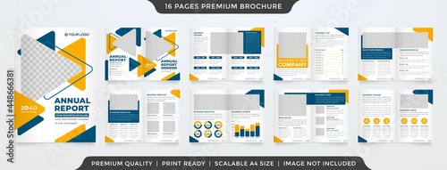 minimalist business brochure template with abstract and clean style use for business annual report and proposal