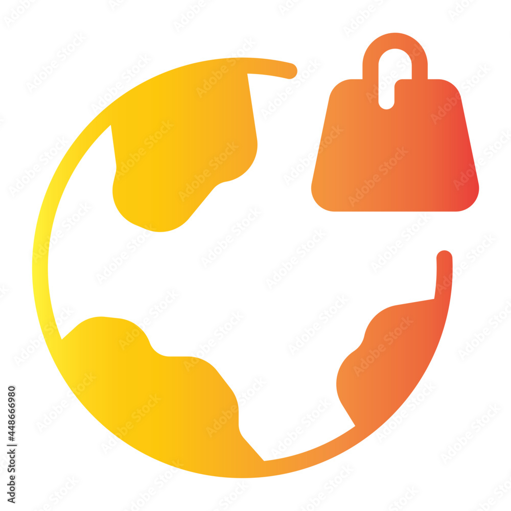 worldwide shopping flat gradient icon worldwide shopping flat gradient icon