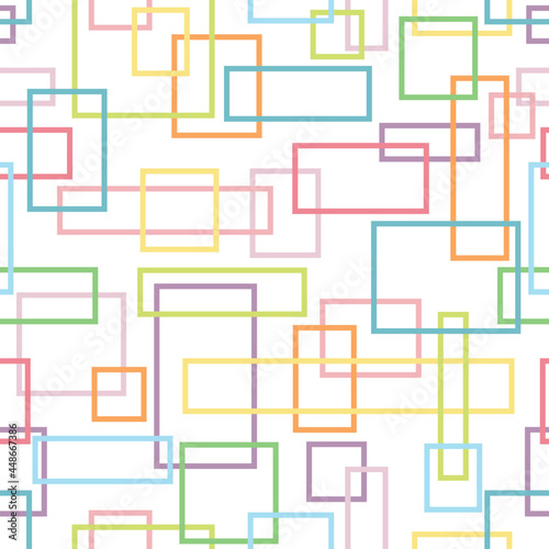 colorful random rectangles. rainbow and pastel color concept. seamless pattern. vector illustration.