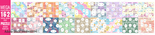 Mega collection of 162 social media post puzzle design template