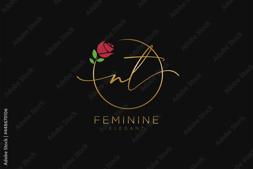 initial NT Feminine logo beauty monogram and elegant logo design ...