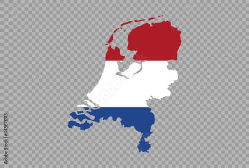 Netherlands flag on map isolated  on png or transparent  background,Symbol of Netherlands,template for banner,card,advertising, commercial,vector illustration, top gold medal sport winner country