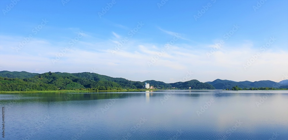 다산 정약용 유적지에서 바라본 팔당호 아름다운 남양주 여름 풍경,  - Paldang Lake, Namyangju, South Korea