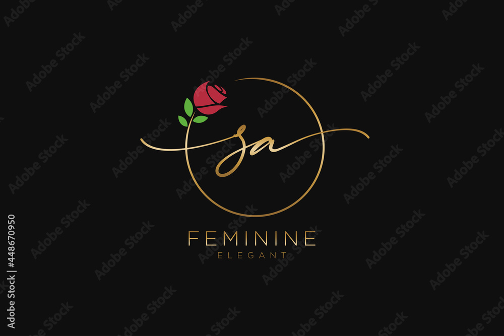 initial SA Feminine logo beauty monogram and elegant logo design ...