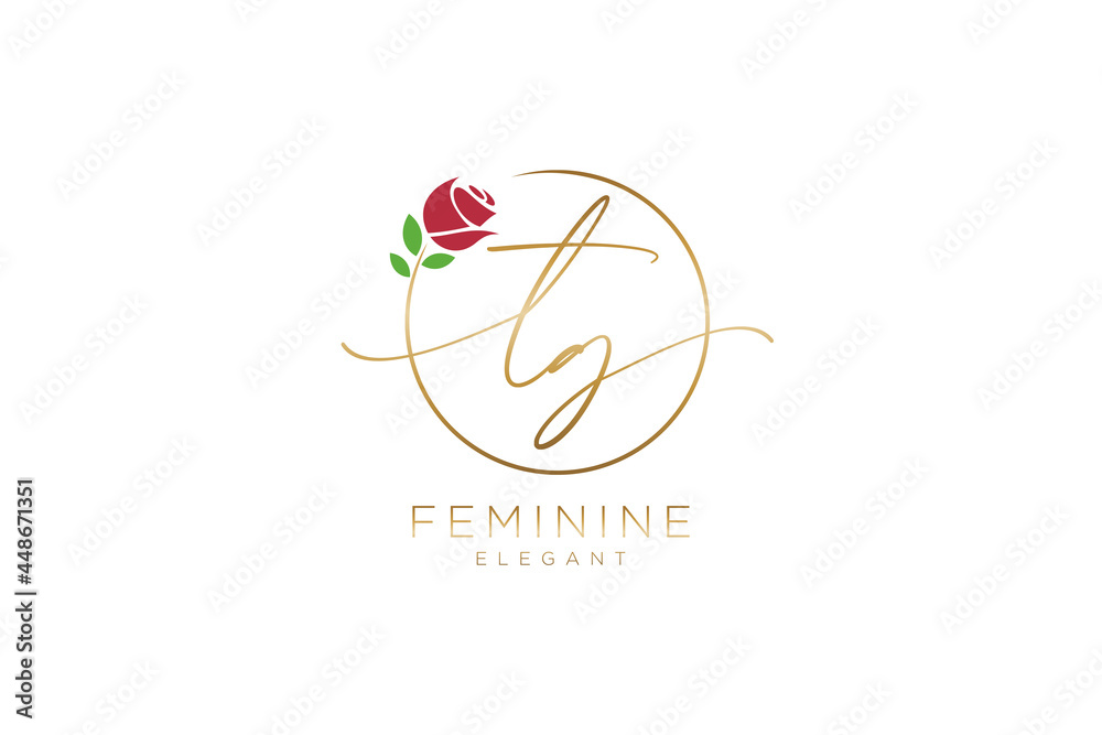 initial TG Feminine logo beauty monogram and elegant logo design ...