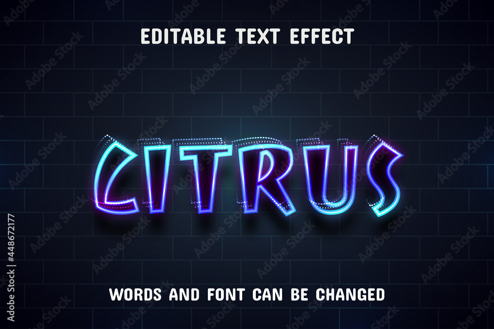 Obraz premium Citrus text - neon text effect editable