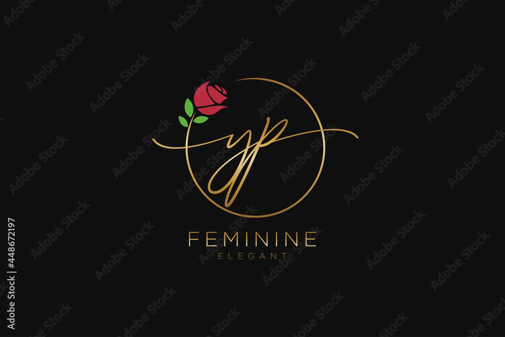 initial YP Feminine logo beauty monogram and elegant logo design ...