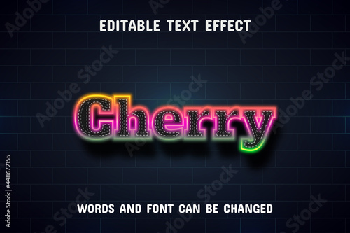 Cherry text - neon style text effect