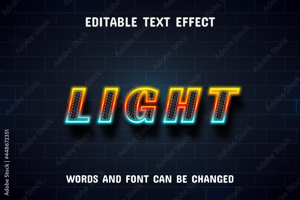 Light text - neon style text effect