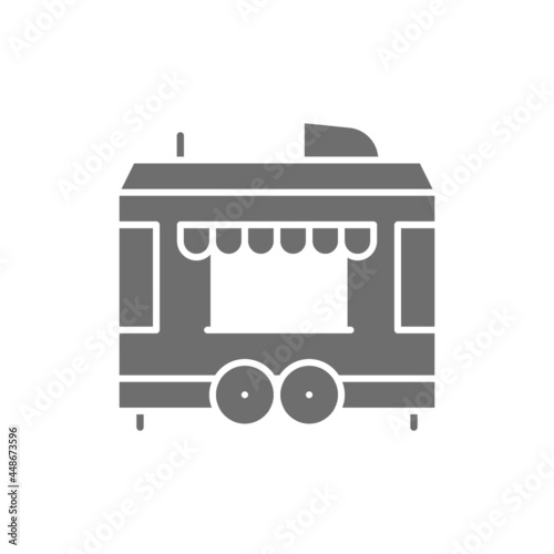 Food trailer gray icon. Isolated on white background