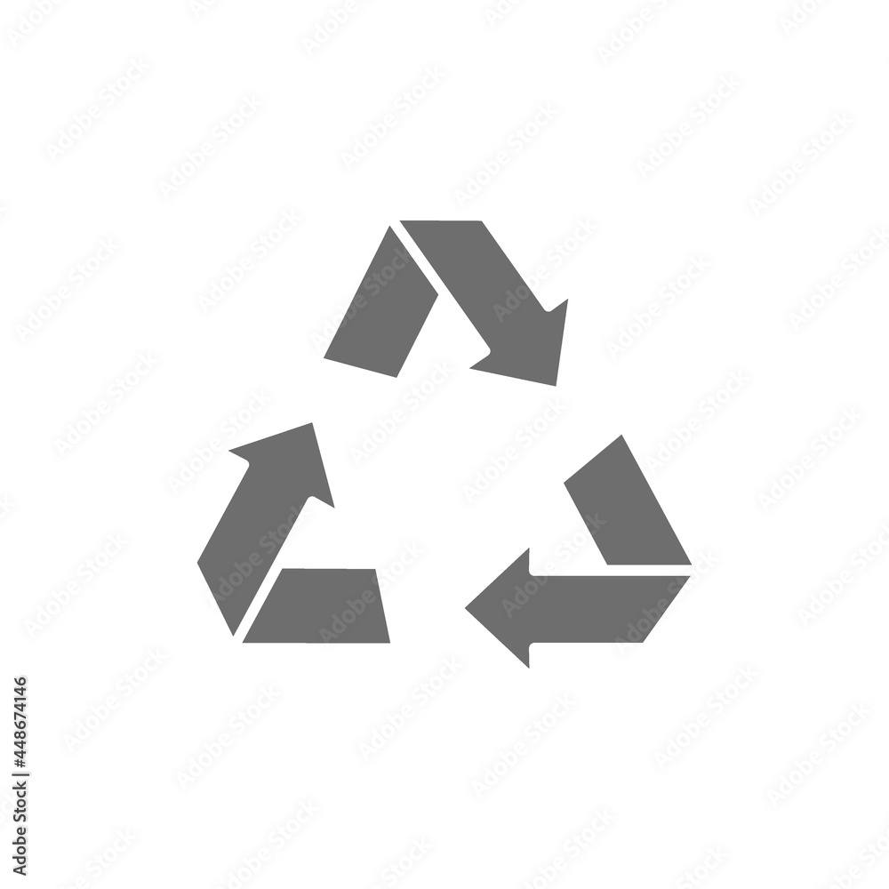 Recycle, recycling gray icon. Isolated on white background Recycle, recycling gray icon. Isolated on white background