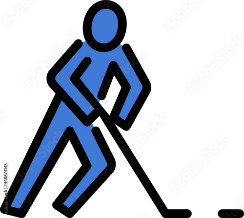 hockey color outline icon