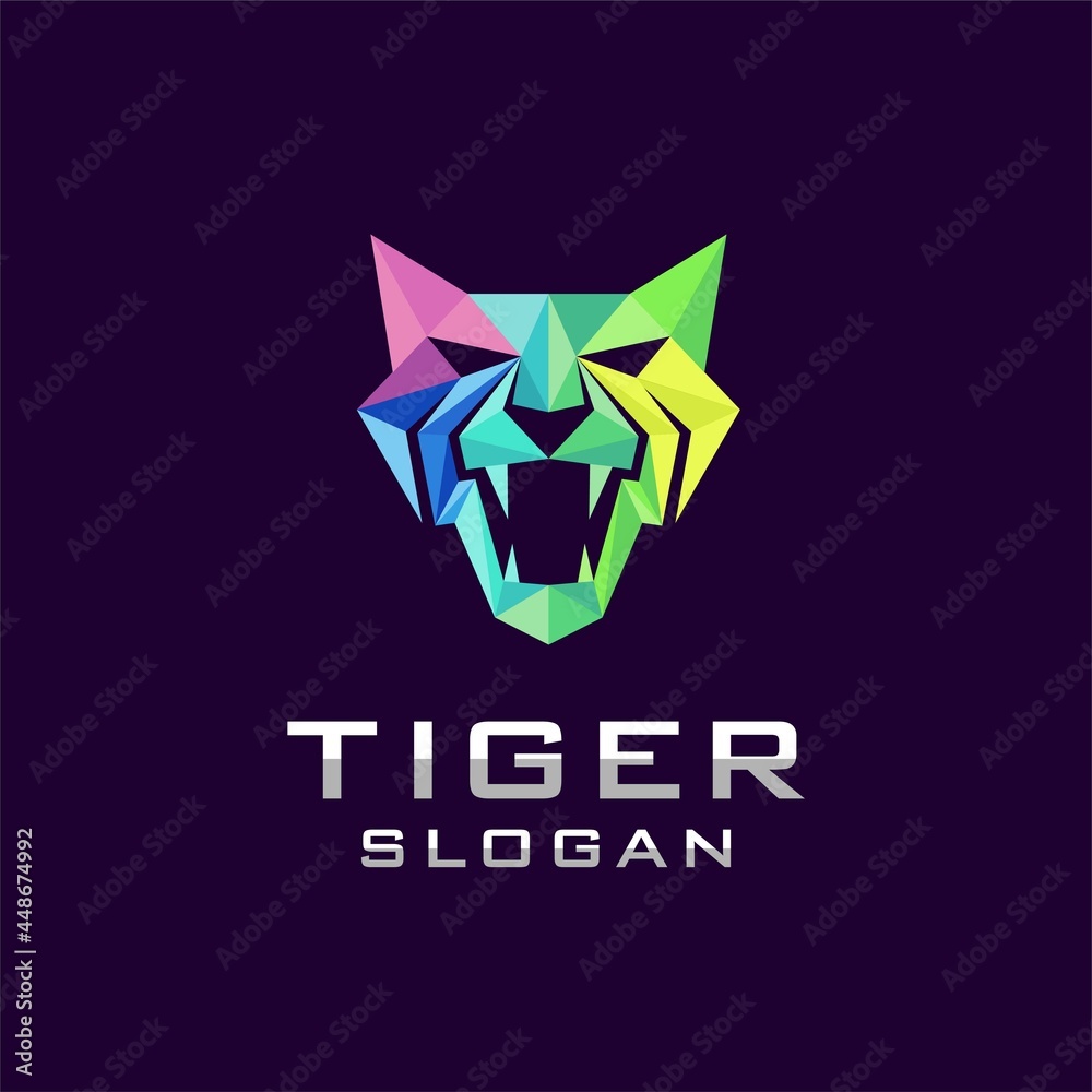 Tiger logo with geometric concept Tiger logo with geometric concept