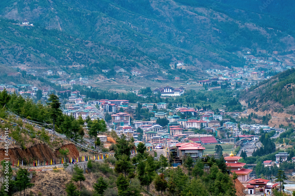 North view of capital city of Bhutan