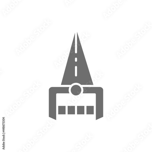 Vector Indian Katar dagger, weapon grey icon.