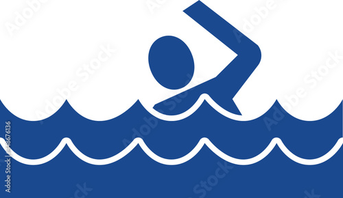 swimming glyph icon