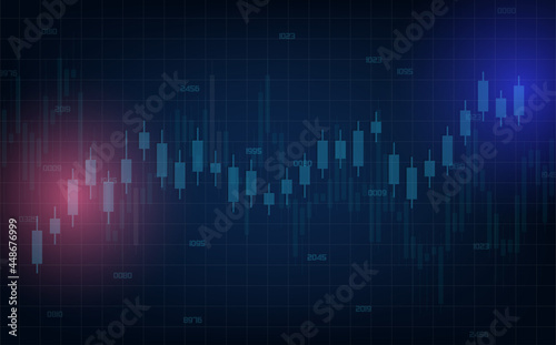 Candle stick in digital trading illustration. 
