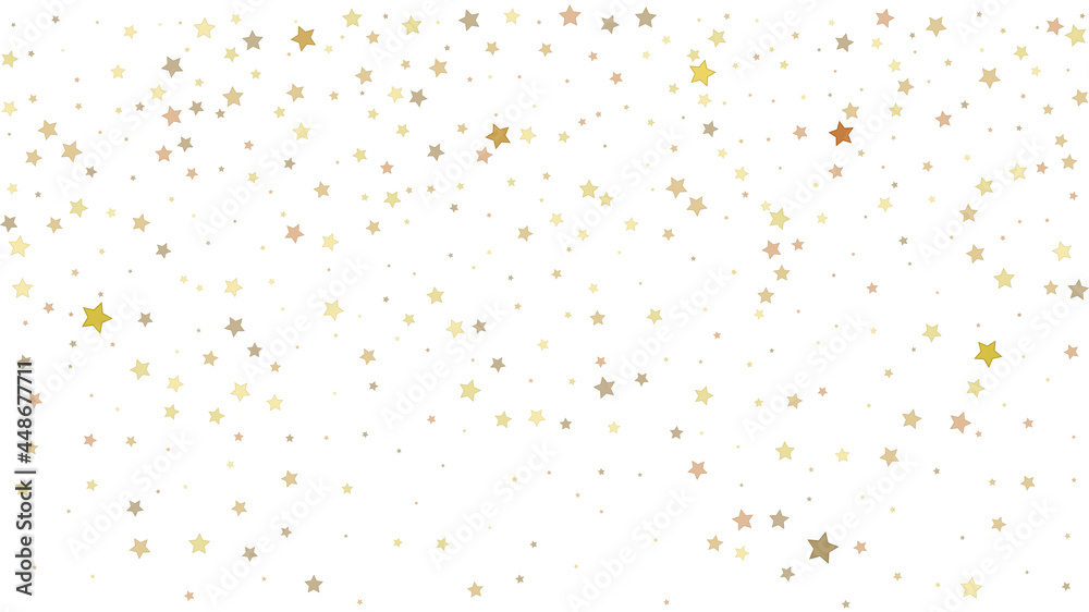Falling golden stars. Abstract confetti decoration. Vector illustration.