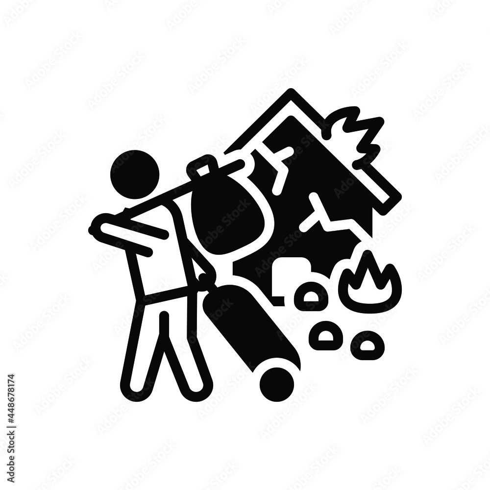 Black solid icon for refugees Black solid icon for refugees