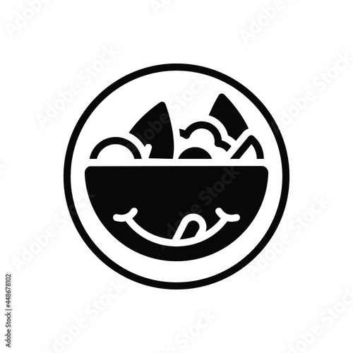 Black solid icon for delicious