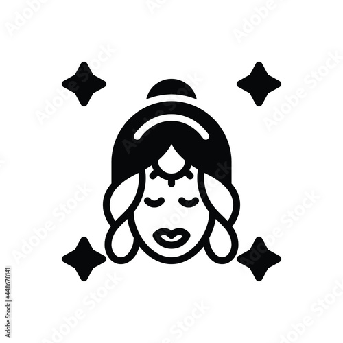 Black solid icon for makeup