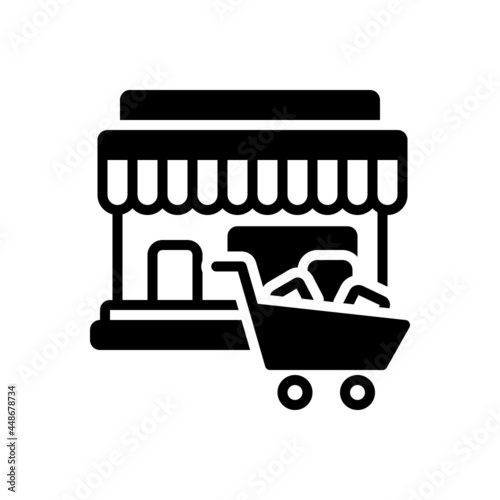Black solid icon for purchases
