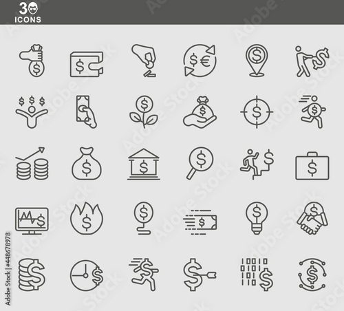 30 icon for money content vector design