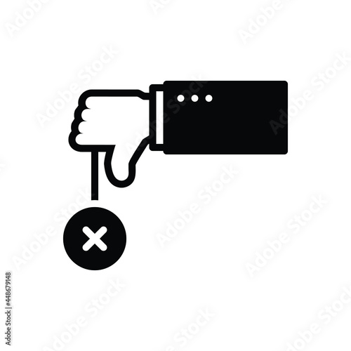Black solid icon for negative 