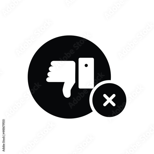 Black solid icon for no negative